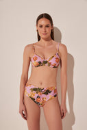 Flowers Ruched Wide Side Bikini Bottom C1654B1887