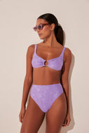 Salvia Flower High Waist Bikini Bottom C1658B1938