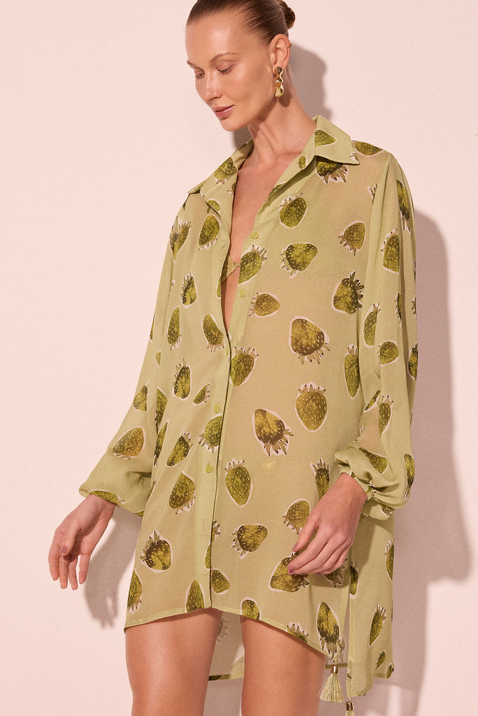 strawberries detailed short shirt dress e3995a2720