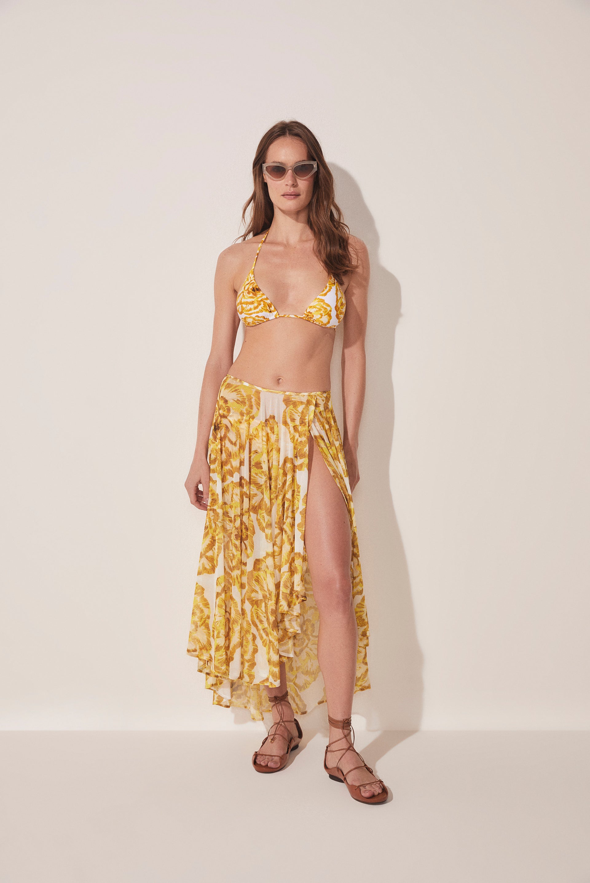 Carnation Asymmetric Mullet Midi Skirt E4500A1677 - Product item main image