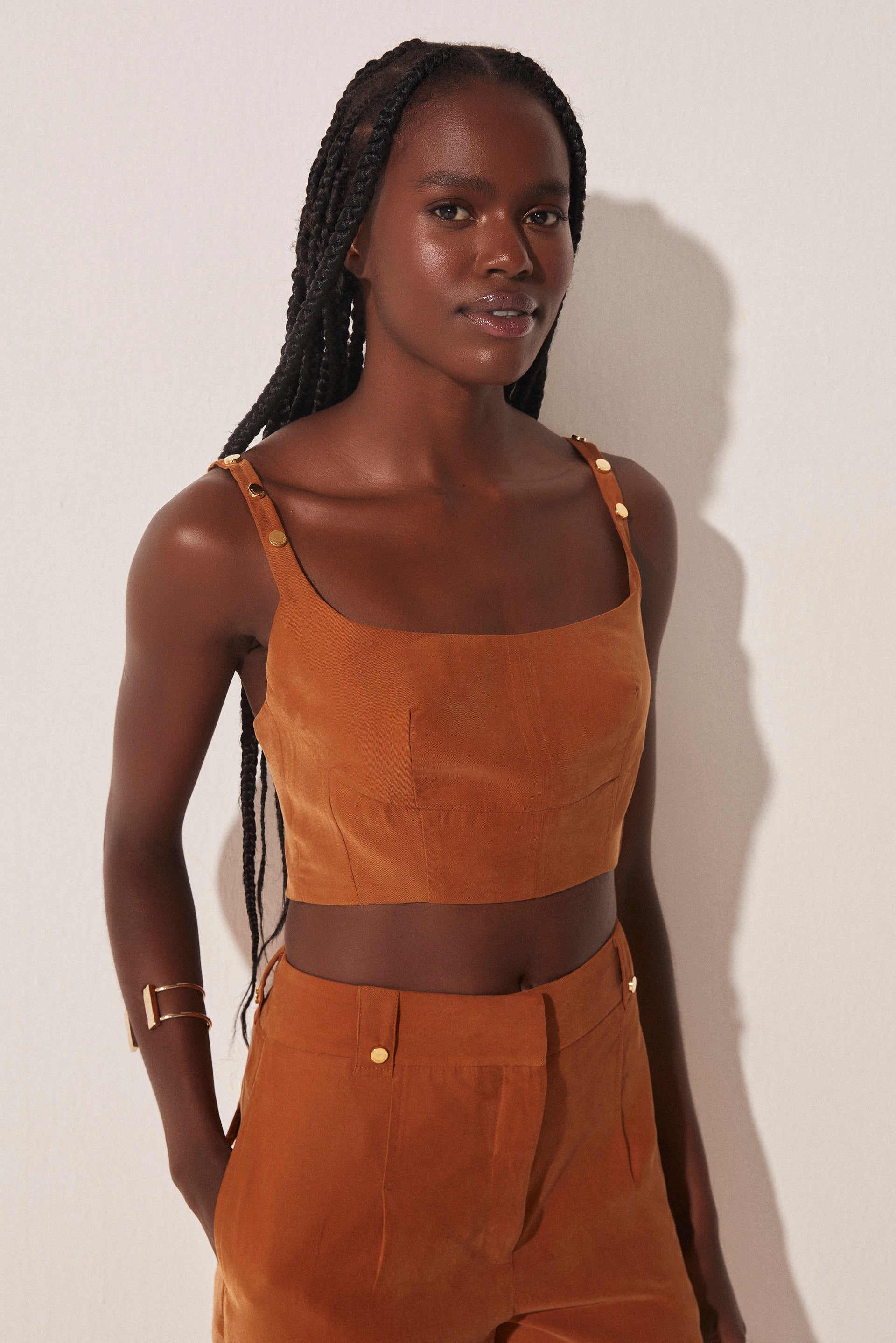 Mediterranean Tailored Top With Wide Straps E4559A1646 - Product item main image