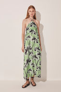 Ikat Coconut Trees Halter Top Midi Dress E4619A1636