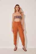 Tropical Mix Cropped Top With Macramé E4624A1651