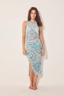 ornamental dish midi dress ruched on the side e4632a1660