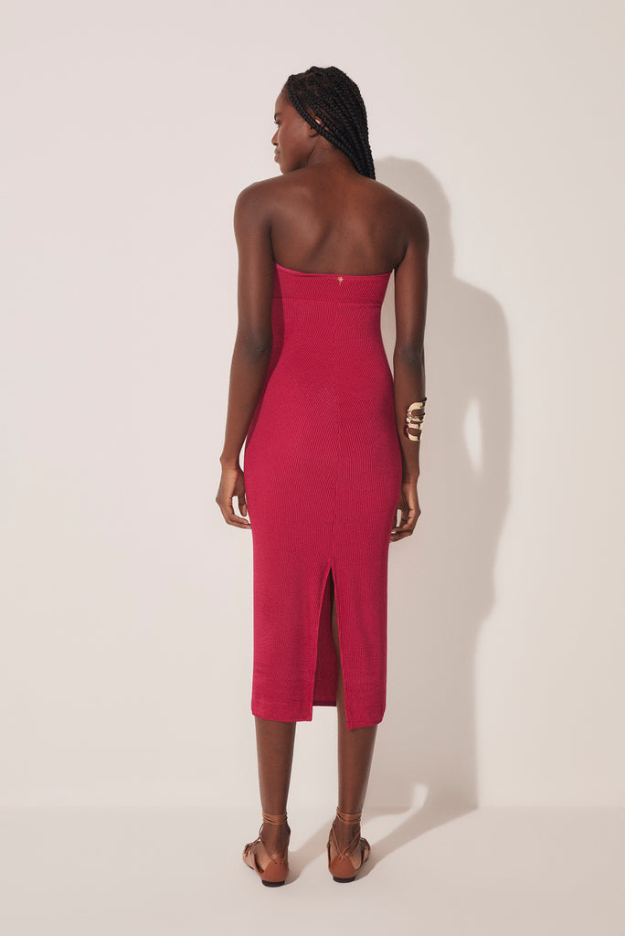 Lychee Twisted Bust Strapless Midi Dress E4655A1653