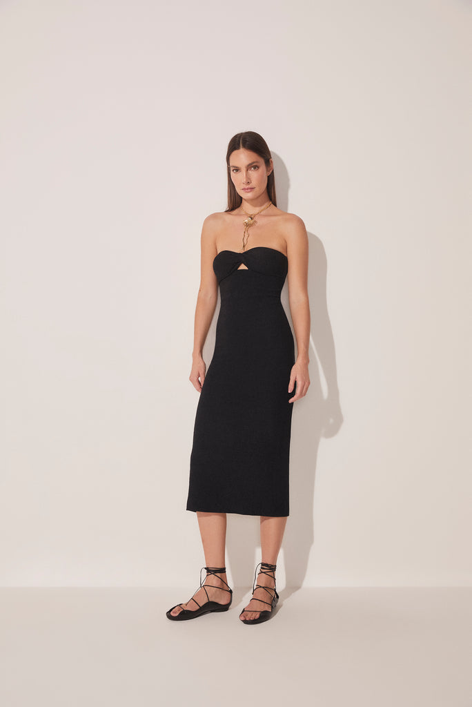 El Mar Twisted Bust Strapless Midi Dress E4655A1654