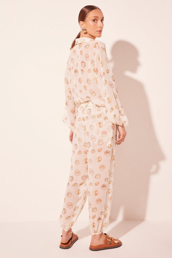 pearls elastic waist baggy pants e4741a2659