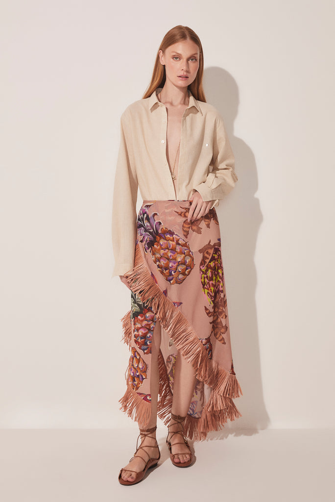 Piña Criss Crossed Long Skirt With Fringes E4870A1665