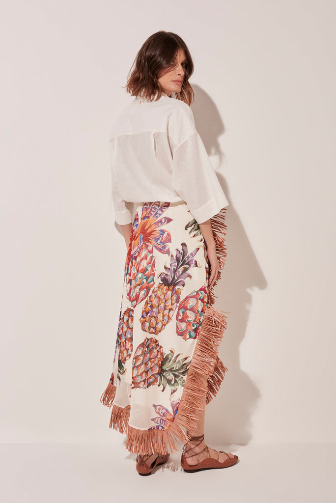 Piña Criss Crossed Long Skirt With Fringes E4870A1665