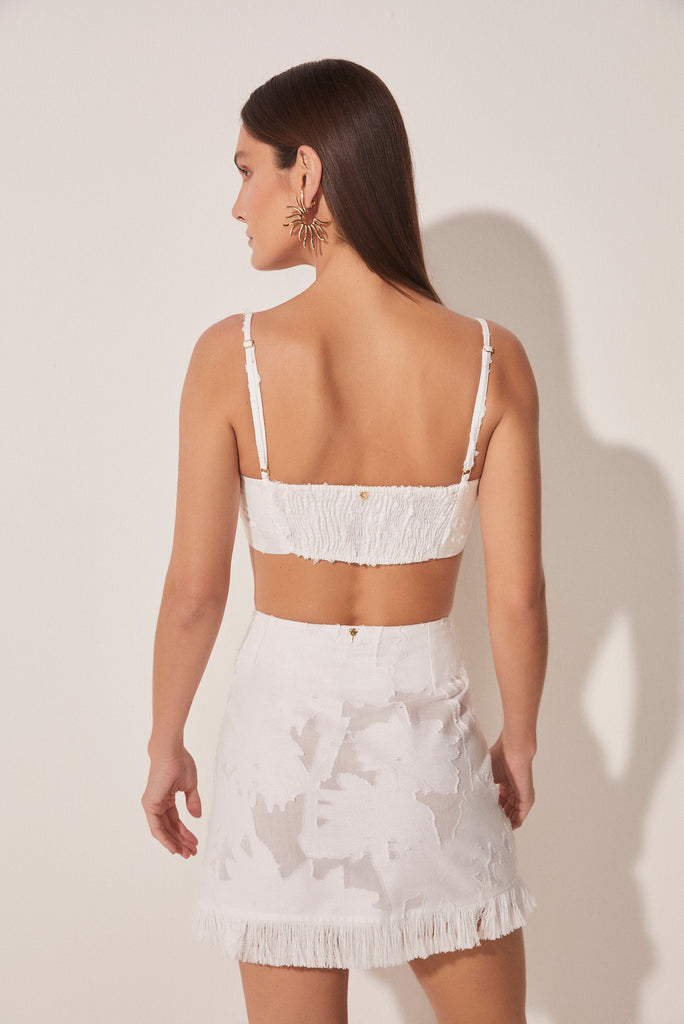 Jacquard Coconut Tree Strappy Cropped Top E4895A1710