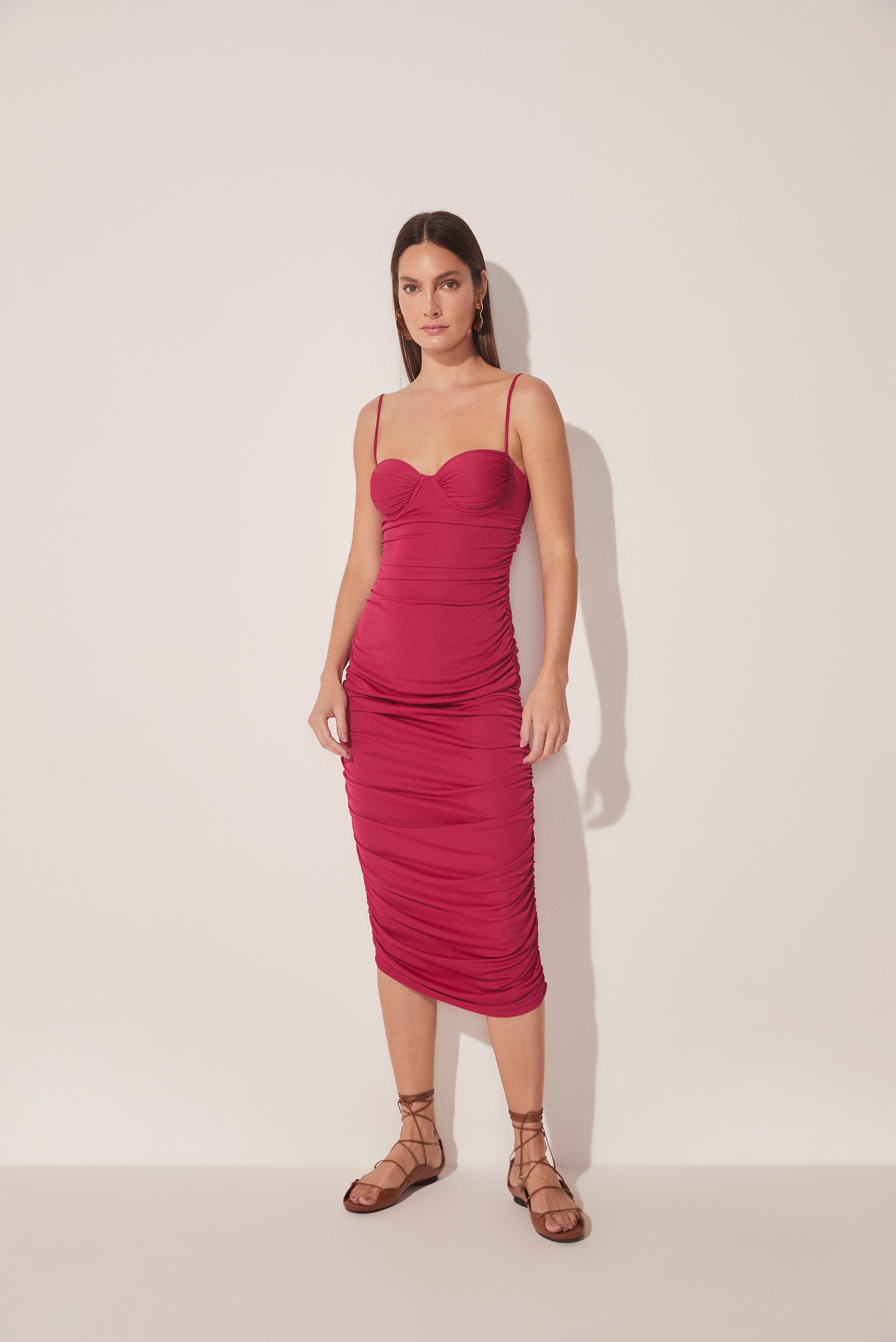 Lychee Demi Cup Midi Dress E4905A1653 - Product item main image
