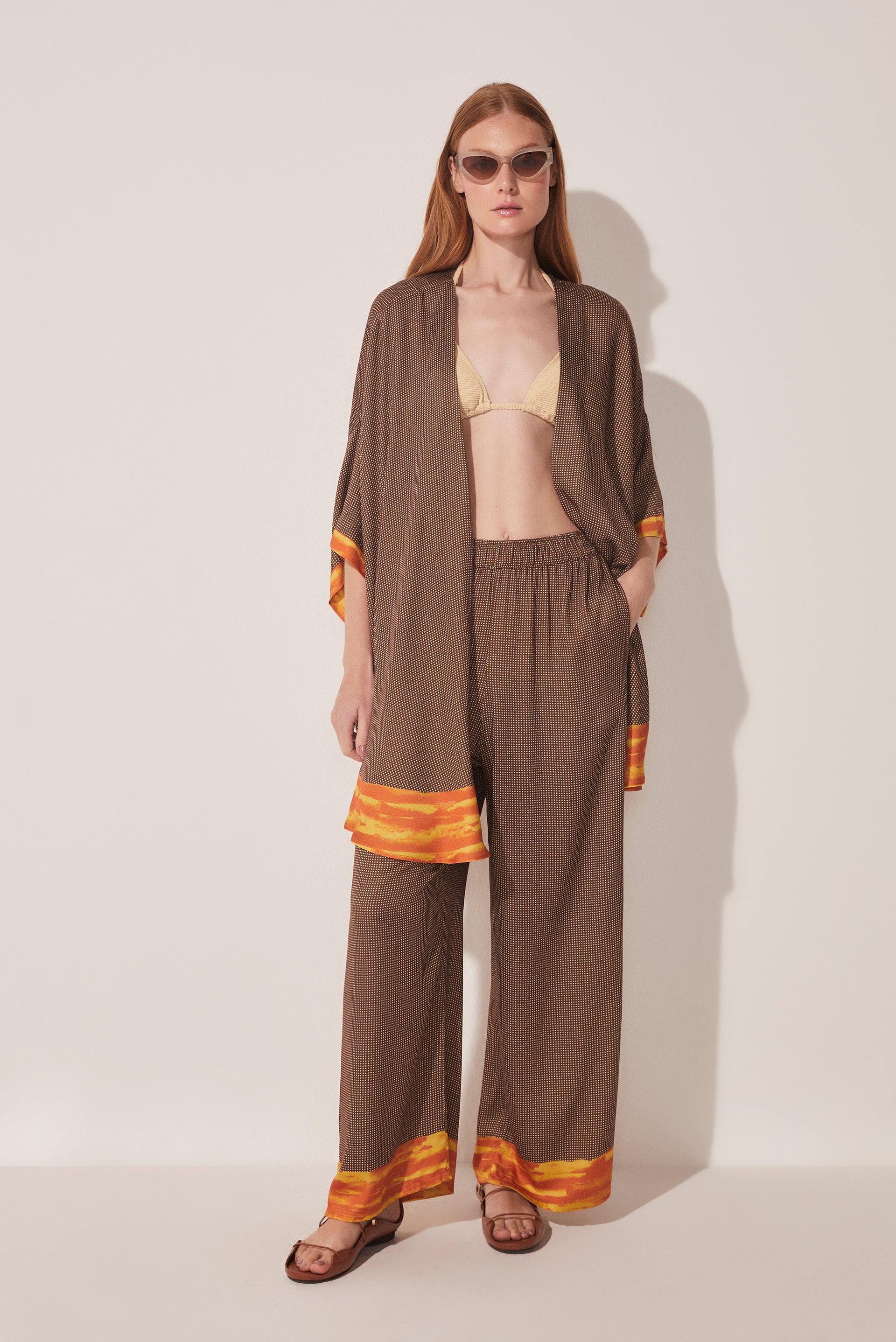 Brushed Polkadot Palazzo Pants E4916A1718 - Product item main image
