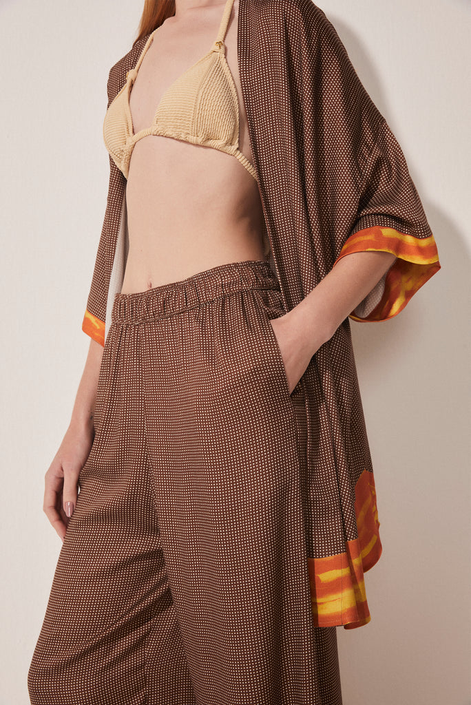 Brushed Polkadot Palazzo Pants E4916A1718
