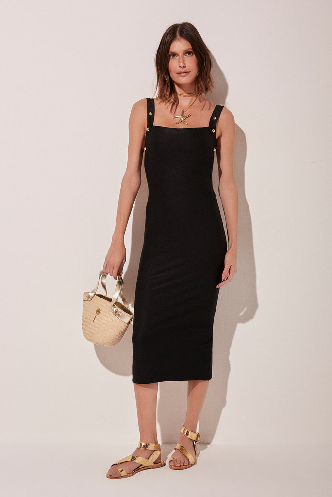 Glittering Rivets Detailed Halter Top Midi Dress E4929A1750
