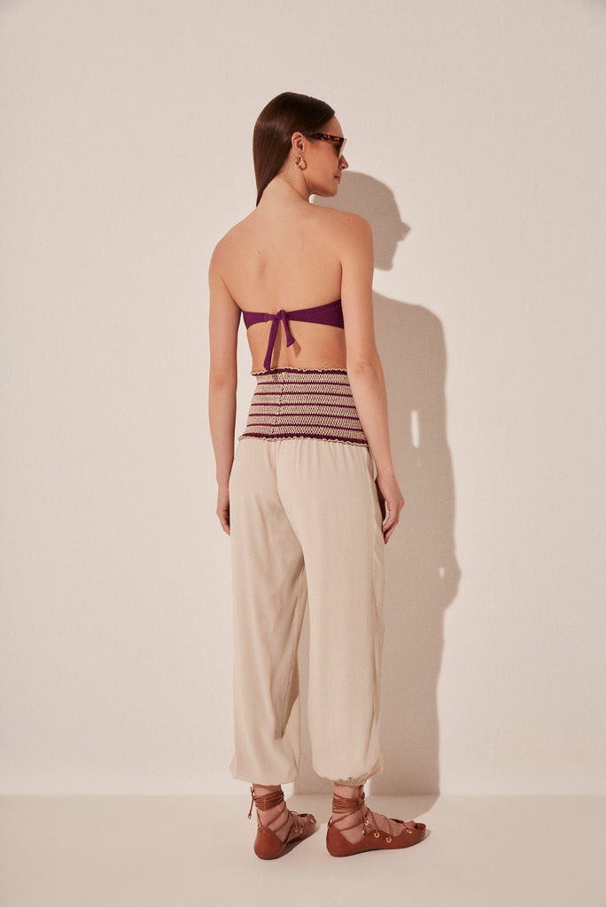 Chrysanthemum Elastic Waist Baggy Pants E5107A1933