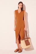 brown nugget criss crossed long dress e5573a2652
