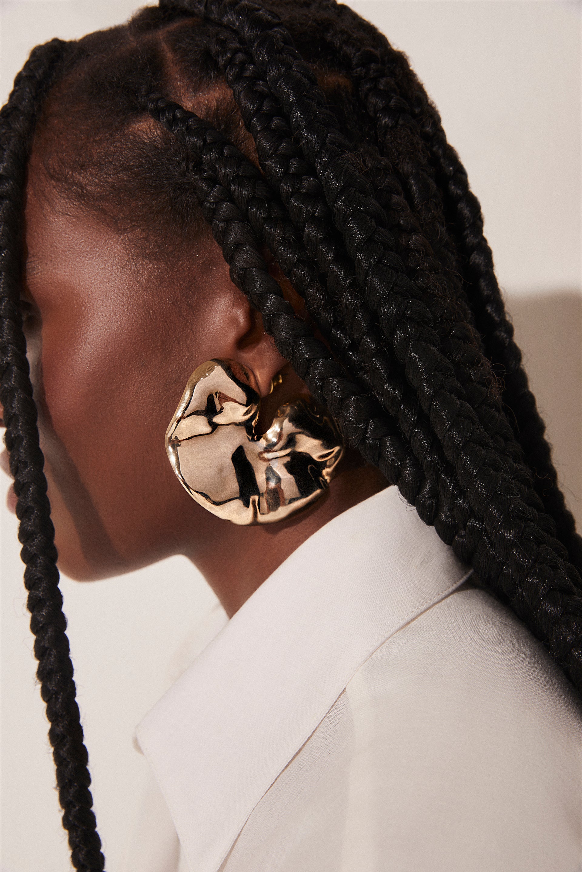 Shine Metals Irregular Metal Earrings K1020A1741 - Product item main image
