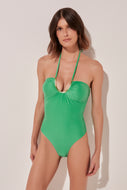 Gradient Cactus Embroidered Halterneck One Piece M1062A1688