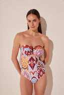 Ikat Color Bandeau One Piece With Hoop M1109A1943