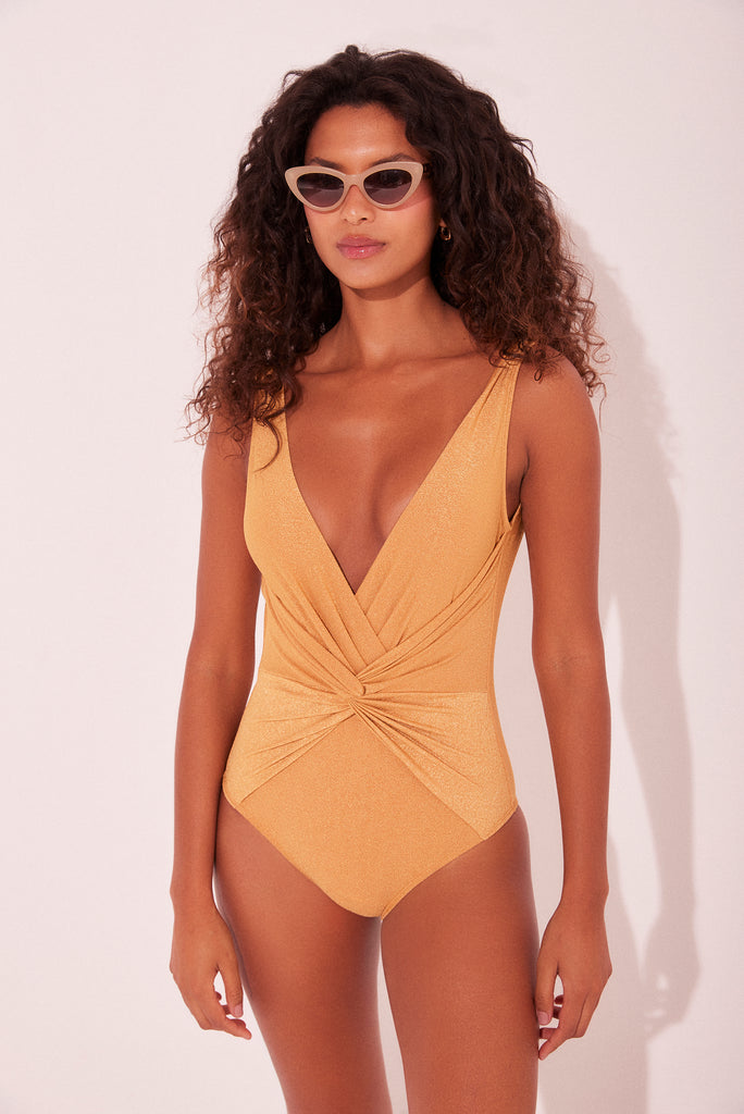 Orange Apricot Criss Crossed With Hoop Strappy One Piece M946A2137 - Product item main image