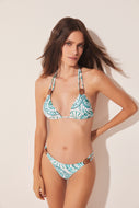 ornamental dish triangle bikini top with leather detail s1491b1660