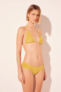 yellow orient detailed long triangle bikini top s1686b2675