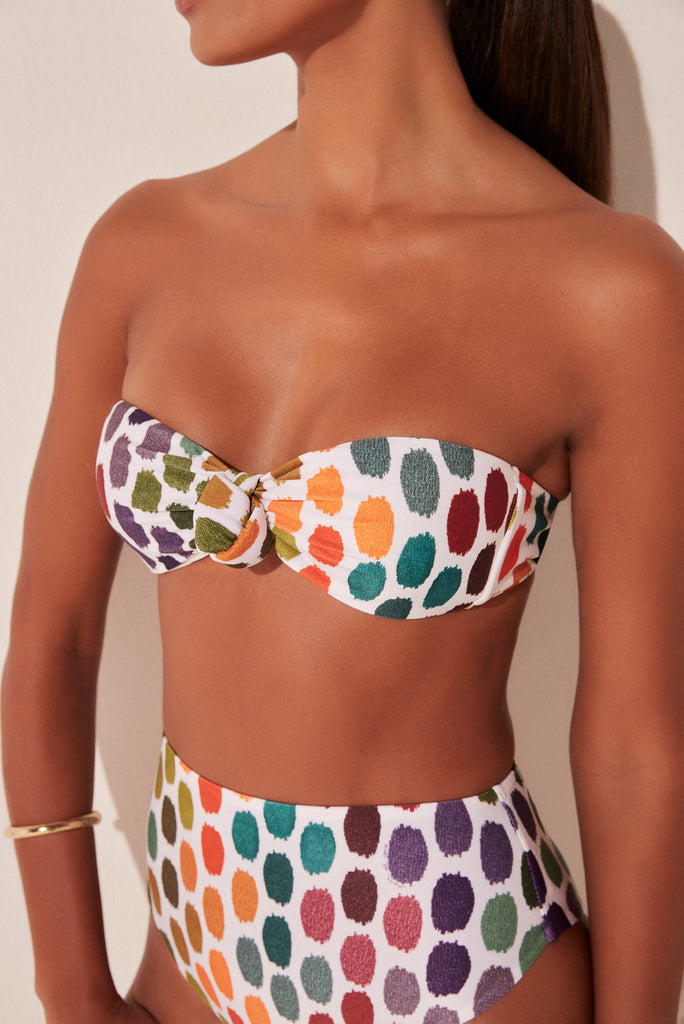 Dots Bandeau Bikini Top With Knot S1811B1944