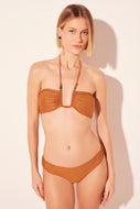 brown nugget detailed bandeau bikini top s2088b2652