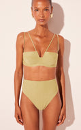 green leaf detailed strappy bikini top s2091b2747