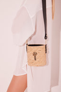 Rustic Accessories Straw And Leather Shoulder Bag T509A2240