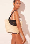 bohemian accessories straw basket with leather tote bag t548a2743