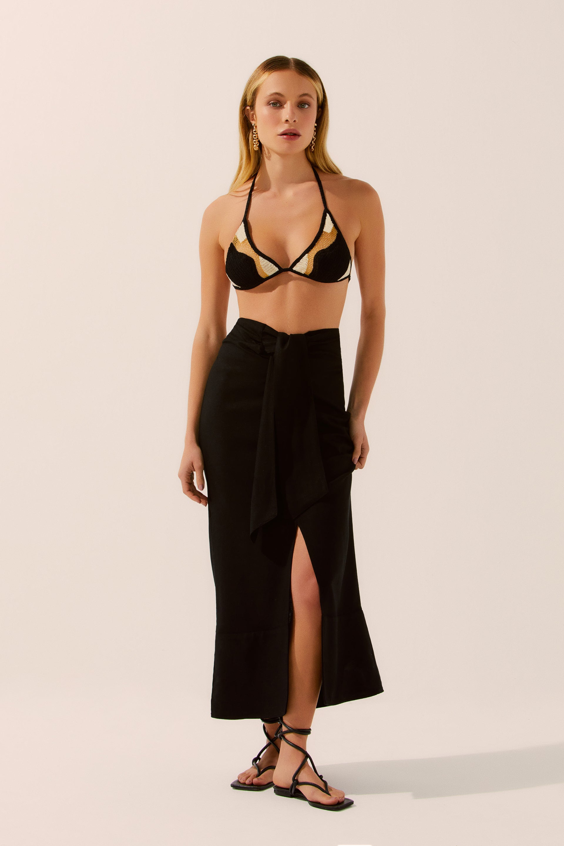 Embroidered Collage Midi Skirt E4368A1522 - Product item main image