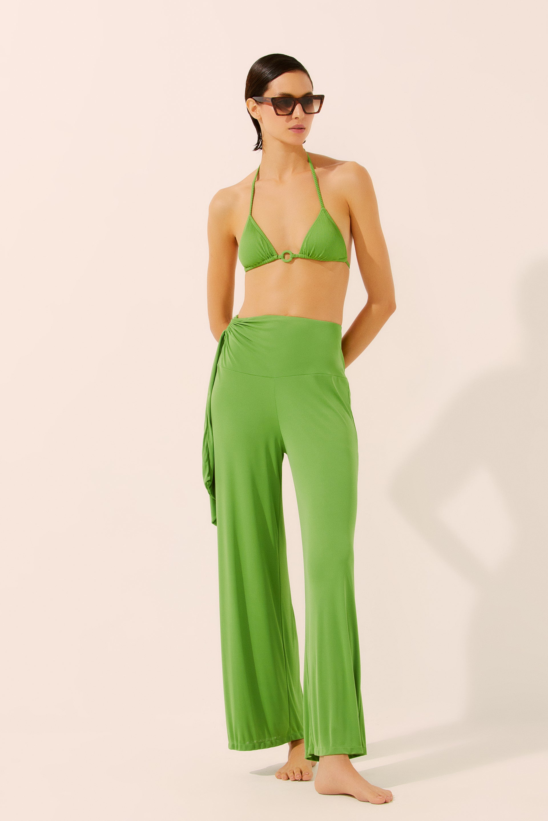 Leaves Drapped Palazzo Pants E4386A1524 - Product item main image