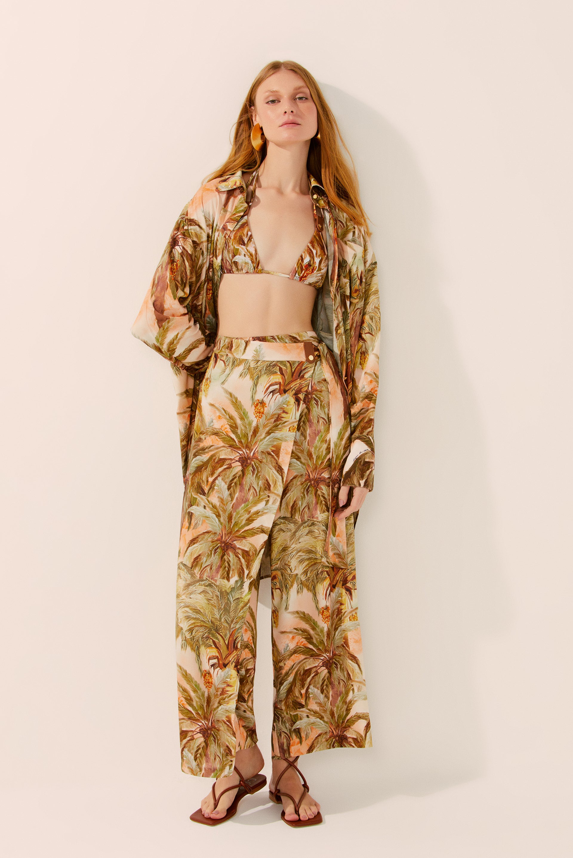 Pupunha Palm Palazzo Pants E4456A1448 - Product item main image