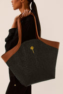 Botanic Collage Leather Strap Tote Bag T394A1446